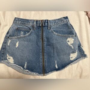 Carmar Blue Distressed Denim Skirt